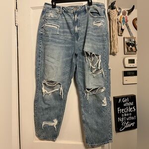 Distressed Blue Jeans